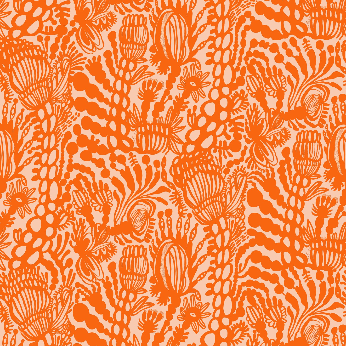 Textile Floral, Orange/Coral