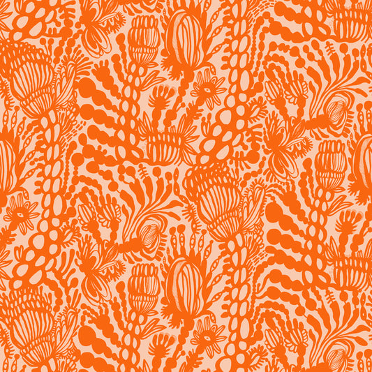 Textile Floral, Orange/Coral